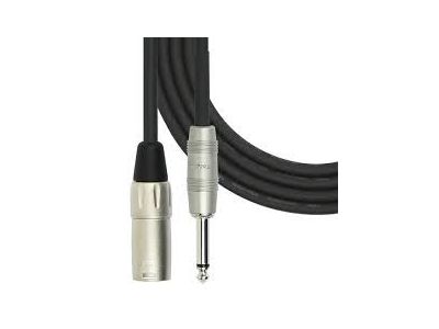 3 PIN XLR MALE - 1/4 inch MONO PLUG MP-481-25/BK