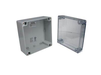 IP65 NEMA Chassis Box Sealed Lid Polycarbonate ABS with Clear Cover 6.30 X 6.30 X 3.54 In