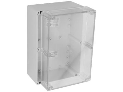 IP65 NEMA Chassis Box Sealed Lid Polycarbonate ABS with Clear Cover 9.45 X 6.30 X 4.72 In
