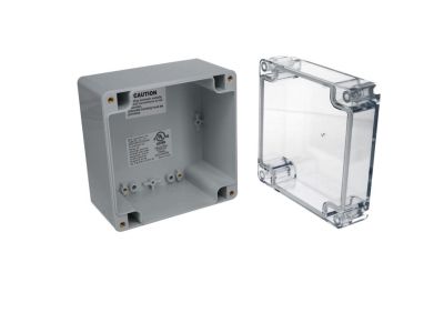 IP65 NEMA Chassis Box Sealed Lid Polycarbonate ABS with Clear Cover 4.72 X 4.72 X 3.54 In
