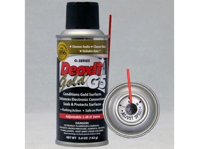 Caig DeoxIT Gold G5 fo Electronic Connections, Gold Surfaces, Lubricates, Seals and Protects. Low Medium High Spray Valve. 5oz