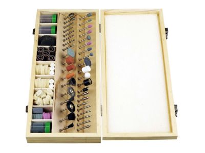 228Pc Rotary Tool Accessories Set w/ Wooden Case