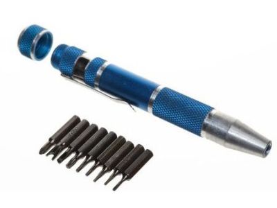 Magnetic Bit Holder 8pc Bits, Phillips 0, Torx T3, T4, T5,T6, T8 Star 1 Pentalobe, Spanner 2.6mm, Triangle Driver, Great for cell phone repair tool kit.