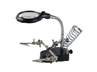 Illuminated Helping Hands, Magnifier with Bi-Focal Lens, Soldering Stand