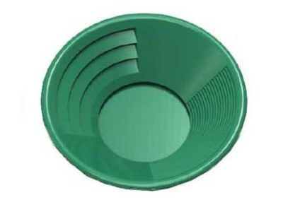 8 inch Green Dual Riffle Gold Pan, 3 inch x 1/4 inch Deep Riffles, Mining, Miners