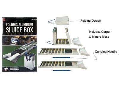 Aluminum Folding Sluice Box - Extended 50 inch Folded 15 inch, Mining, Miners