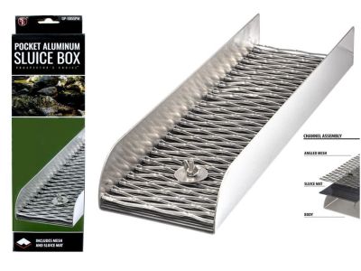 Pocket Aluminum Sluice Box - 12 inch x 3.5 inch x 1.5 inch High, Mining, Miners