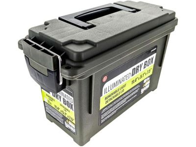 Large Plastic Storage Ammo Box, with LED Lighted Lid