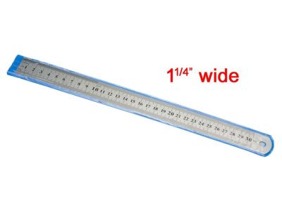 12 inch Stainless Steel Ruler in Pouch, SAE & Metric