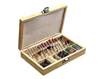100Pc Rotary Tool Accessories Set w/ Wooden Case