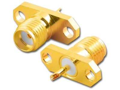 SMA FEMALE PANEL MOUNT 2 HOLE FLANGE CONNECTOR SMA2735