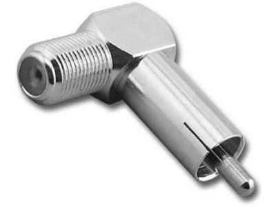 F FEMALE TO RCA MALE 90 Degree RFA8792R Adapter