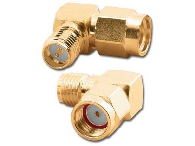 SMA Reverse Polarity Female to SMA Reverse Polarity Male Right Angle 90 Degree Adapter RPA2486
