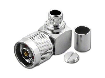 N REVERSE POLARITY MALE RIGHT ANGLE CRIMP CONNECTOR RG8 LMR400 RPN6749-L400