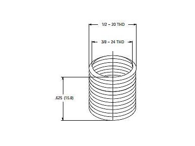 THREAD CONV.3/8-24|1/2-20 2 PER PK ECG432 TCG432