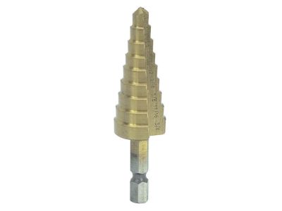 High Speed 9 Step Drill Bit, Unibit, .25 Inch to .75 Inch, 1/4 to 3/4 Inch