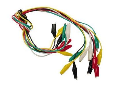 10 WIRE 5 COLOR BOOTED ALLIGATOR CLIPS JUMPERS ALLIGATOR SET