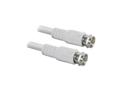 25 ft F-F White RG6 Cable