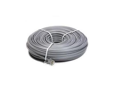4C 100 ft Telephone Silver Modular Line Cord w/ connectors