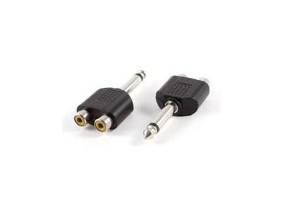 1/4 Mono Plug / 2 RCA Jacks Y Adaptor