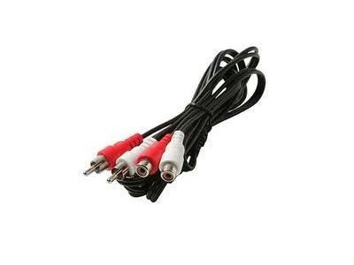 6 ft 2-RCA Plugs to 2-RCA Jacks Stereo Cable
