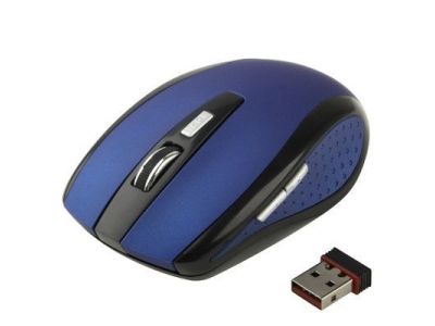2.4 GHz 800~1600 DPI Wireless 6D Optical Mouse with USB Mini Receiver, Plug and Play, Working Distance up to 10 Meters (Blue)