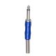 Blue 1/4inch 6.3mm Mono Plug Guitar Audio Connector Anodized Light Weight Aluminum