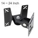 Flat LCD TV Wall Mount 14~24 inch Tilt Up Down Swivel Left Right, Black