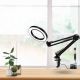 Intertek 4 inch LED Swing Arm Table Lamp 5X Magnifier, 26 inch Long Length, 3 White Color Modes, Dimmable