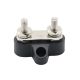 Black Insulated Distribution Stud, Buss Bar 2 Position Dual 1/4 Inch 6mm Studs