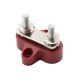 Red Insulated Distribution Stud, Buss Bar 2 Position Dual 1/4 Inch 6mm Studs