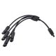 MC4 Solar Panel Y Cable 4 Way Splitter, Branch Cable, Female to 4 Males, 1Ft, 30A