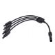 MC4 Solar Panel Y Cable 4 Way Splitter, Branch Cable, Male to 4 Females, 1Ft, 30A