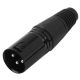 3 PIN MALE XLR INLINE CONNECTOR BLACK