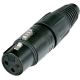 3 PIN FEMALE XLR INLINE CONNECTOR BLACK