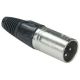 3 PIN MALE XLR INLINE CONNECTOR SILVER