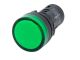 LED PANEL LAMP 220VAC 1 inch Diameter, Fits 7/8 inch Hole Size, Green