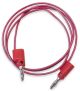 48 Inch Red test lead with stackable single banana plugs on both ends