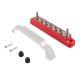 Red 10 Way Power Distribution Block, Terminal Studs, Buss Bar