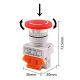 Normally Closed Emergency Push EStop Button Mushroom Cap Stop Switch, LAY37, LAY7, 10A 660V, PBCY090, 28mm Hole Size