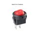 SPST MINI ROCKER SWITCH RED ON OFF 3A 125V 1A 250VAC 15mm ROUND HOLE, KCD11