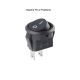 SPST MINI ROCKER SWITCH BLACK ON OFF 3A 125V 1A 250VAC 15mm ROUND HOLE, KCD11
