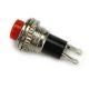 MINIATURE PUSH BUTTON SWITCH, 1A 125V , (ON) - OFF , Momentary(), Normally Open, SPST, SOLDER TERMINALS