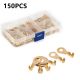 150PC Solderless Gold Ring Terminals Crimp Connectors Assortment Kit