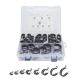 45pc Adel Rubber Cushioned Steel Cable Clamp Kit Set, 1/2 to 1-1/2 sizing.