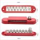 Red 12 Way Power Distribution Block, Terminal Studs, Buss Bar