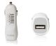 USB Car Charger, Cigarrette Lighter Plug to USB, adapter white 5V 2.1A
