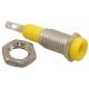 Yellow Panel Mount Test Point, Tip Jack, .25 inch Mounting hole size.