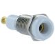 White Panel Mount Test Point, Tip Jack, .25 inch Mounting hole size.