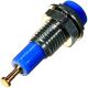 Blue Panel Mount Test Point, Tip Jack, .25 inch Mounting hole size.
